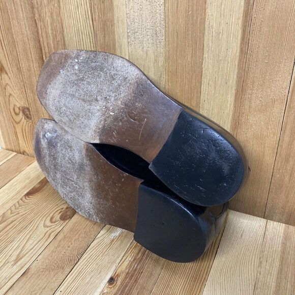 Mercanti Florentini Shoes Men Size 11.5 Black Leather Slip On Square Toe Loafer - Picture 8 of 11